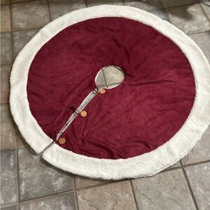 UGG Cream and Red Plush tree skirt